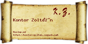 Kontor Zoltán névjegykártya