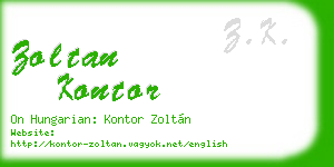 zoltan kontor business card
