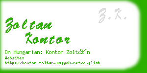zoltan kontor business card